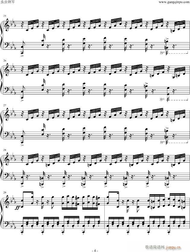 金曲奖杰伦宇豪双钢琴曲（单钢琴谱）_周杰伦4