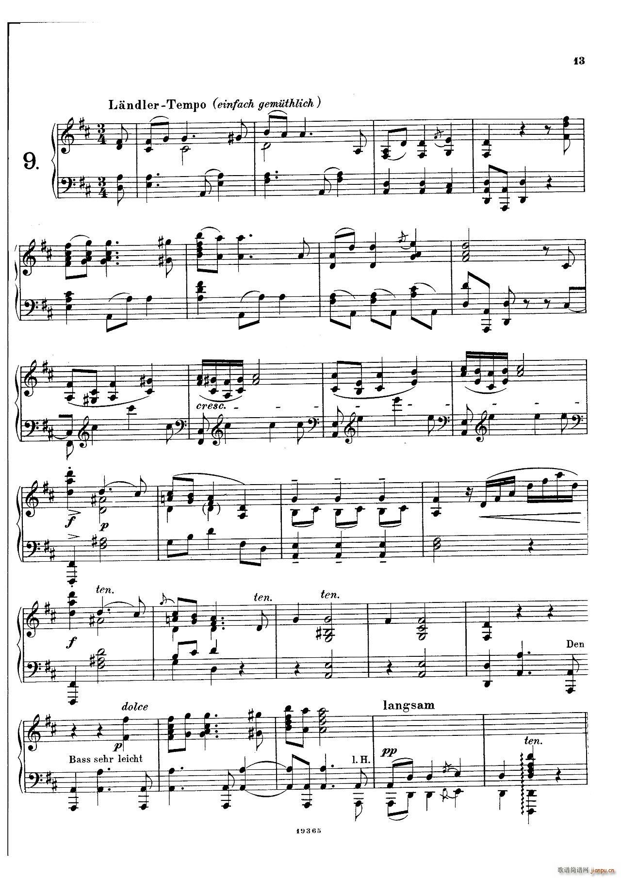 封 泽姆林斯基-Landliche Tanzee Op 1（乡村舞曲 ）12