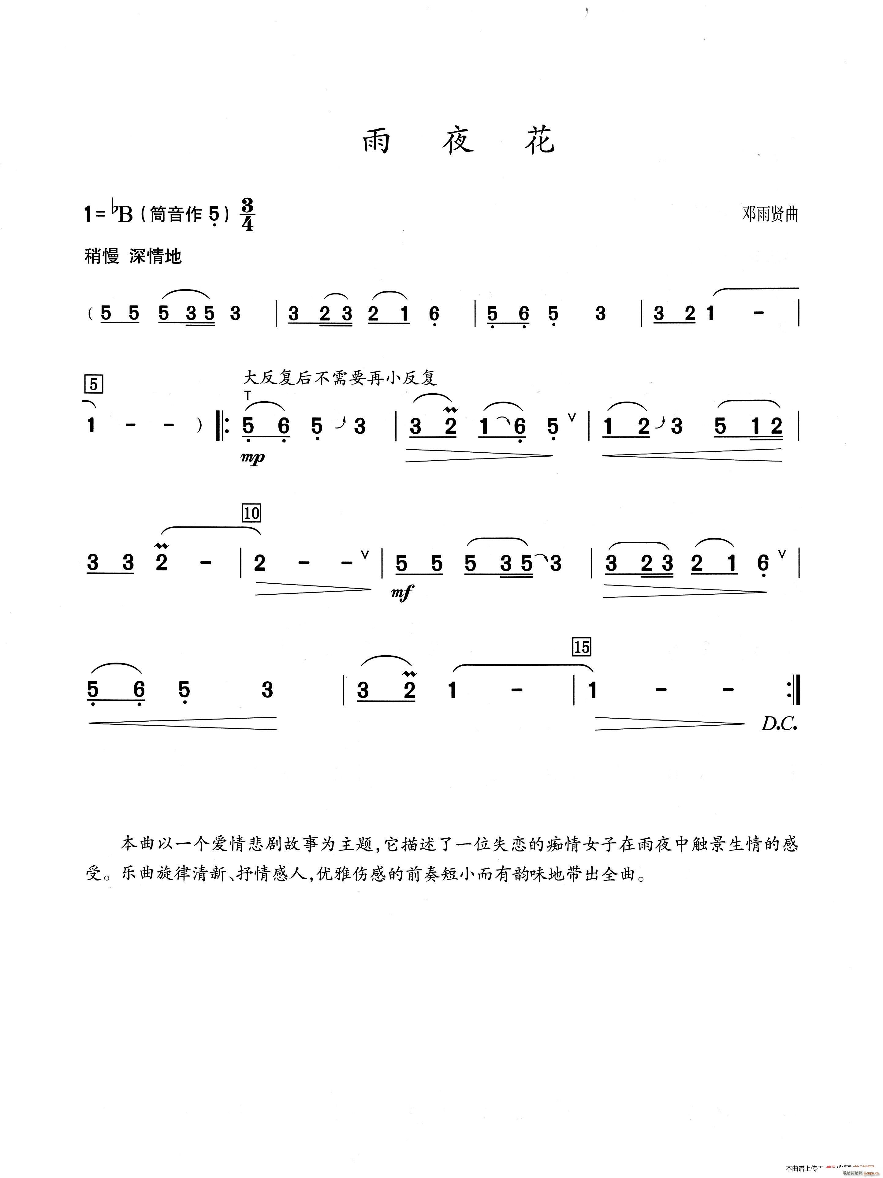 雨夜花（葫芦丝演奏提示版）1