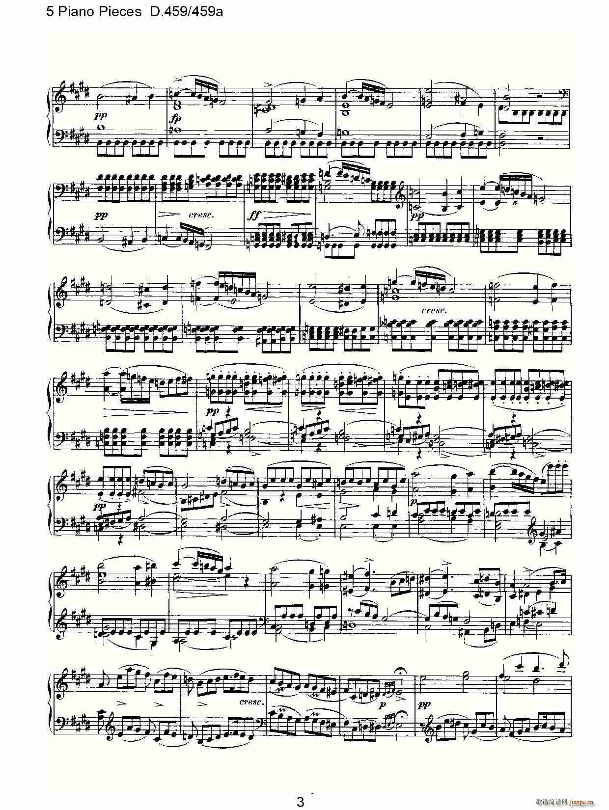 5 Piano Pieces D.459/459a（钢琴五联奏D.459/459a）3
