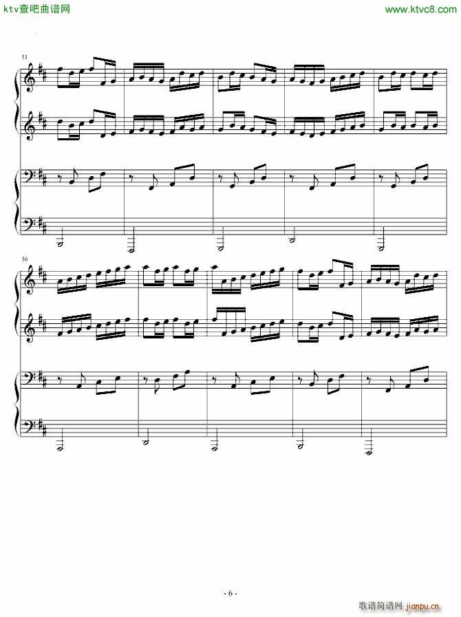 卡农四手联弹 Charm改编版_帕赫贝尔 Pachelbel6