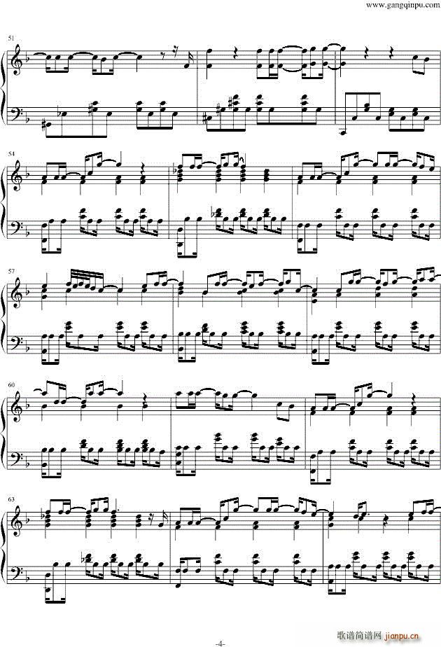 哪里都是你 五线谱― （电影《天台爱情》主题曲）_周杰伦4