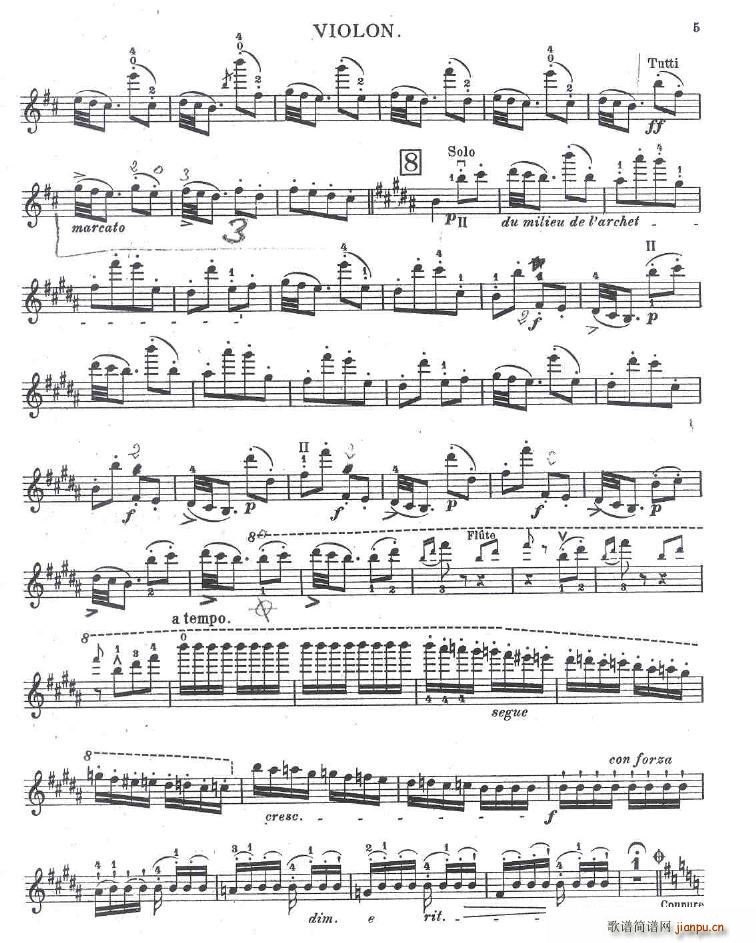 Bazzini op 25 La Ronde des Lutins violin2