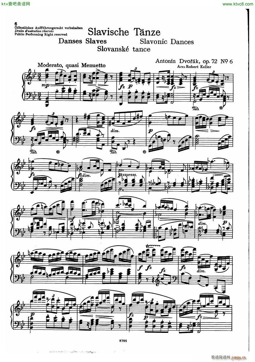 Dvorak Arr Keller Slavonic Dances Op72 Book25