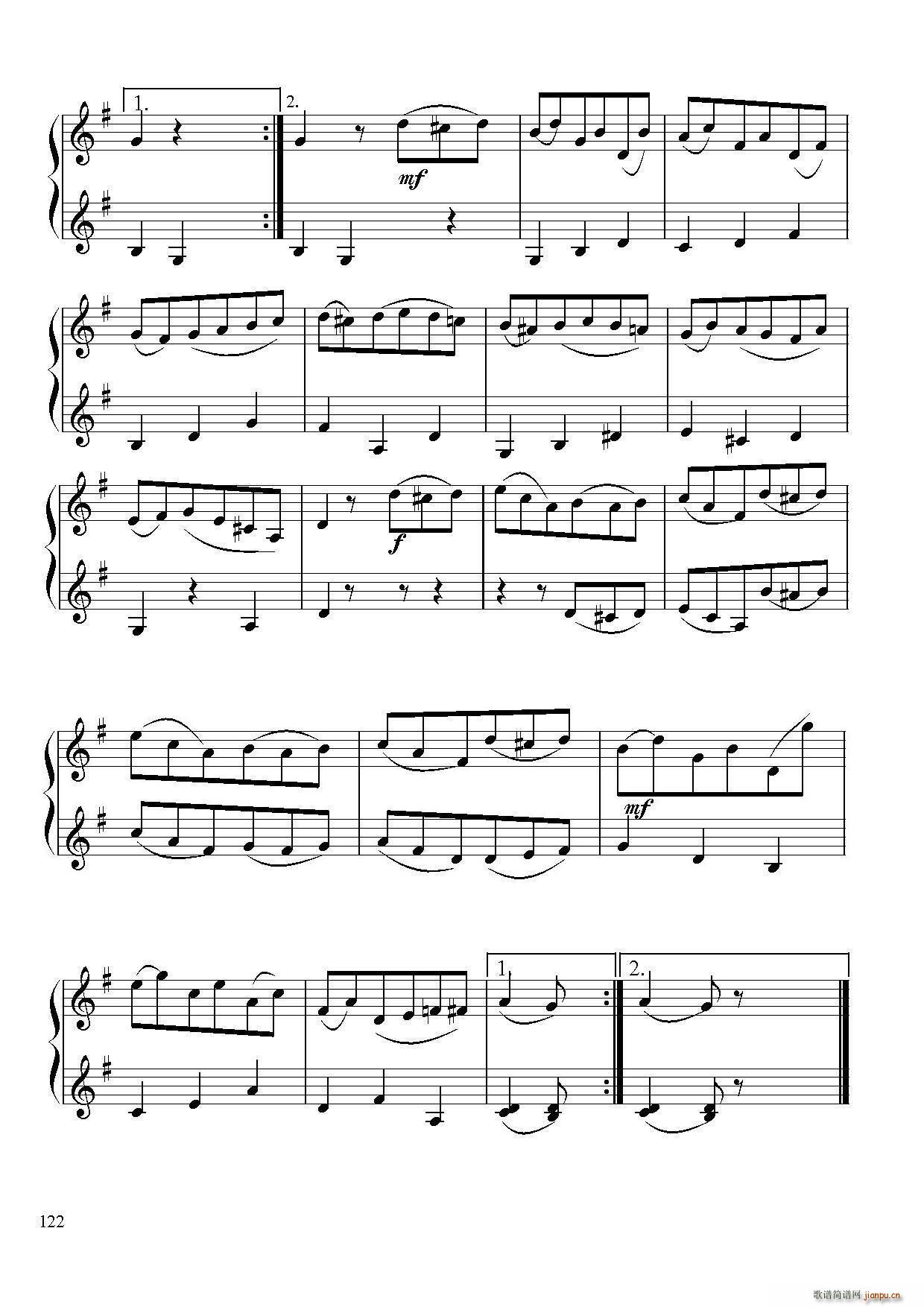 贝多芬G大调小步舞曲（小提琴二重奏或二部合奏）2