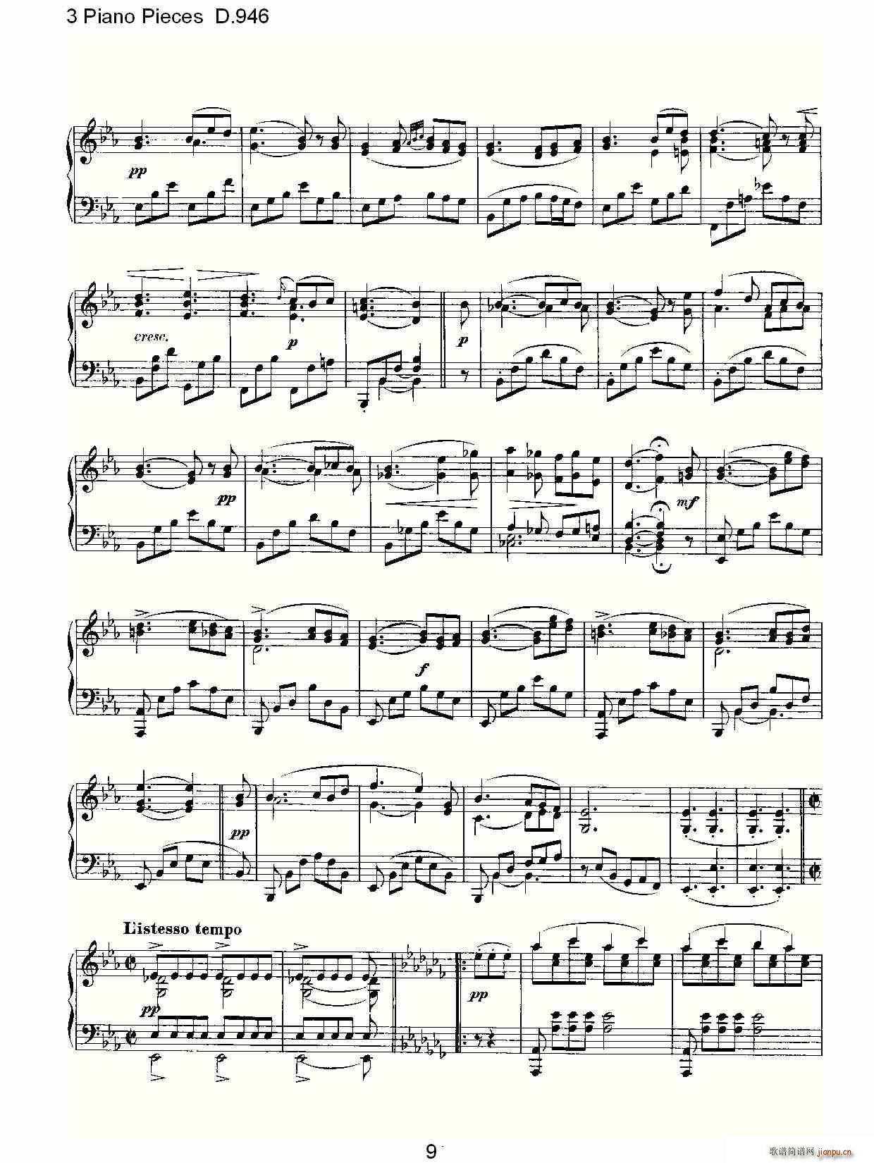 3 Piano Pieces D.946（钢琴三联奏D.946）9