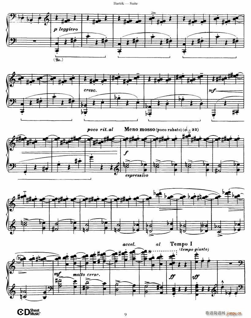 Bartok SZ 62 Suite for Piano op 149