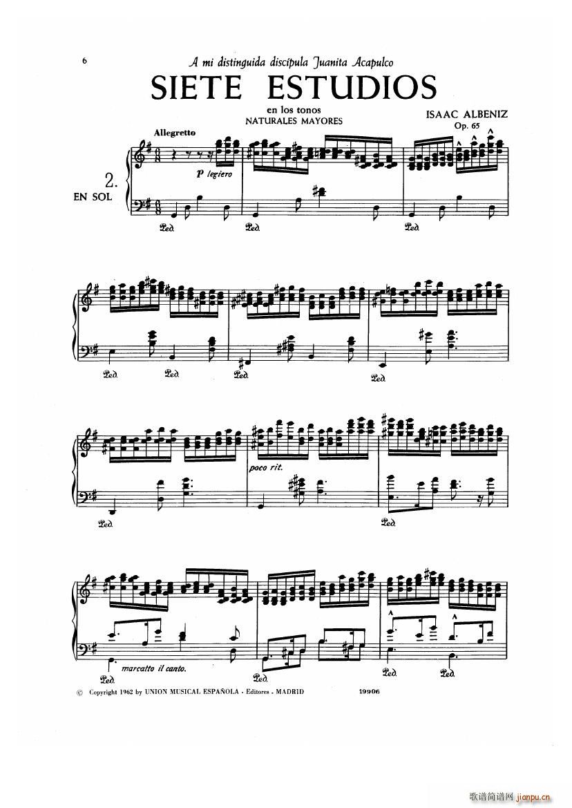 Albeniz op 65 Etudes no 1 76