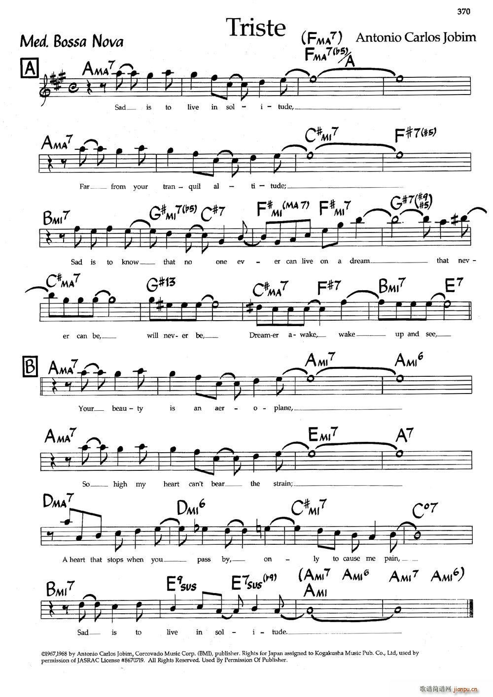 Triste（爵士钢琴曲）1