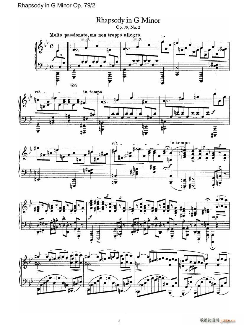 Brahms Rhapsody Op79 21