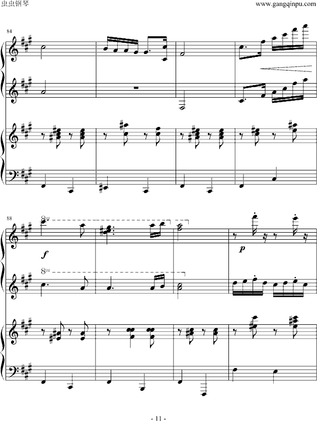 《匈牙利舞曲第5号》四手联弹-钢琴谱(钢琴曲)-勃拉姆斯-Brahms11