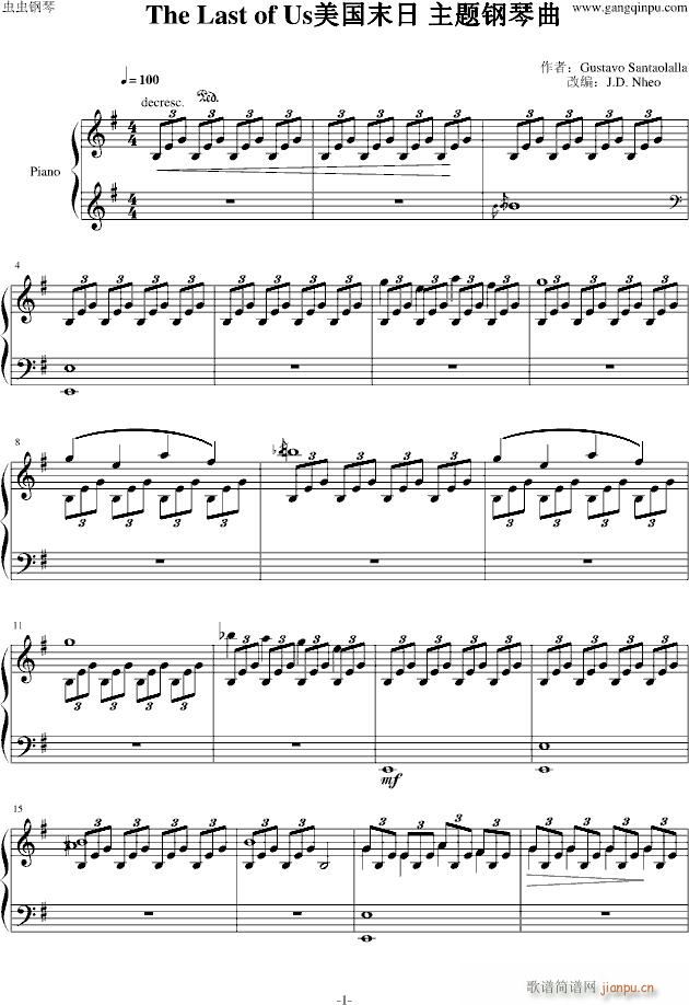 The Last of Us主题曲 钢琴版_美国末日1