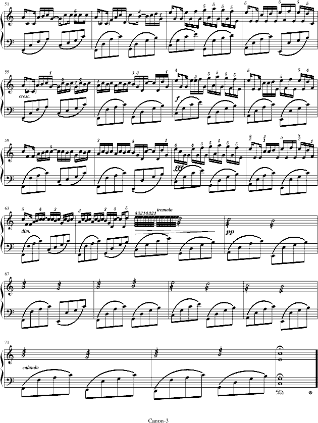 卡农-(演奏最简版)-钢琴谱(钢琴曲)-帕赫贝尔-Pachelbel3