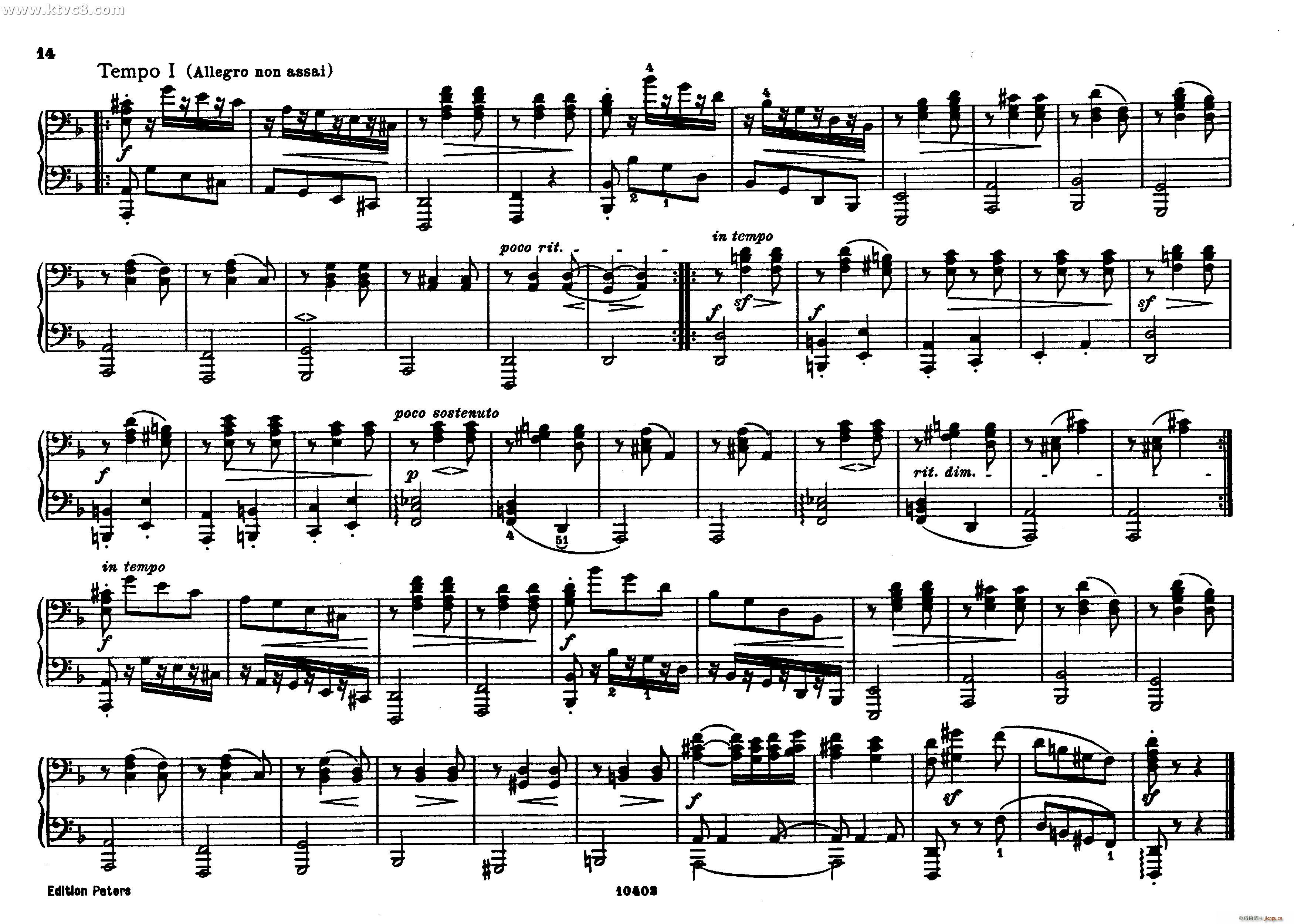 勃拉姆斯匈牙利舞曲 钢琴四手联弹13