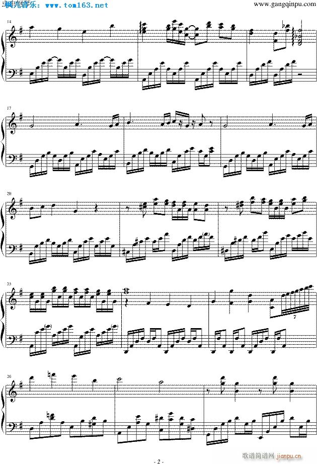 沙滩恋曲（钢琴谱）_周杰伦2