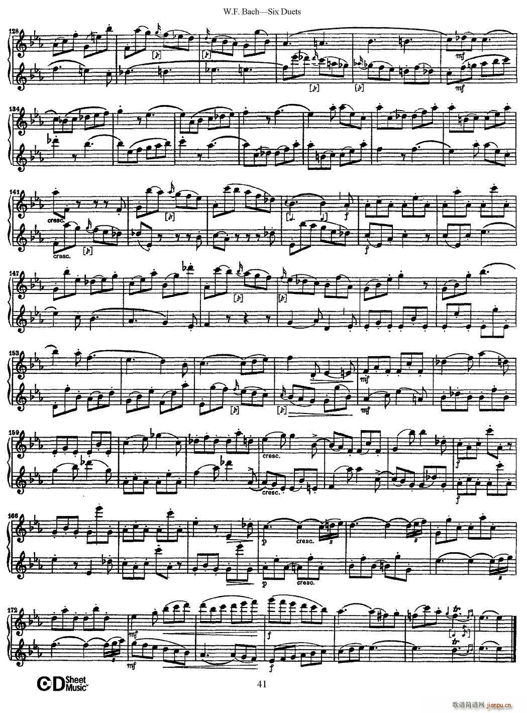 W F 巴赫―六首二重奏练习曲（5）12