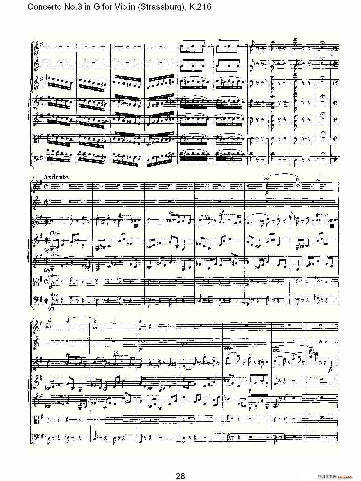Concerto No.3 in G for Violin K.216（G调小提琴第三协奏曲, K）28