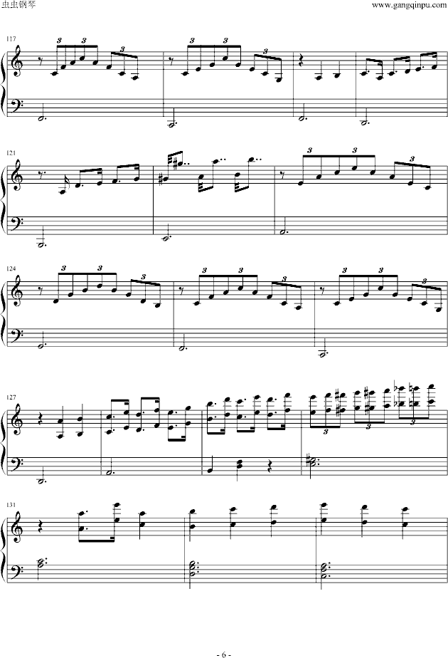 我的快乐-[命中注定我�勰�]插曲-钢琴谱(钢琴曲)-锦绣二重唱6