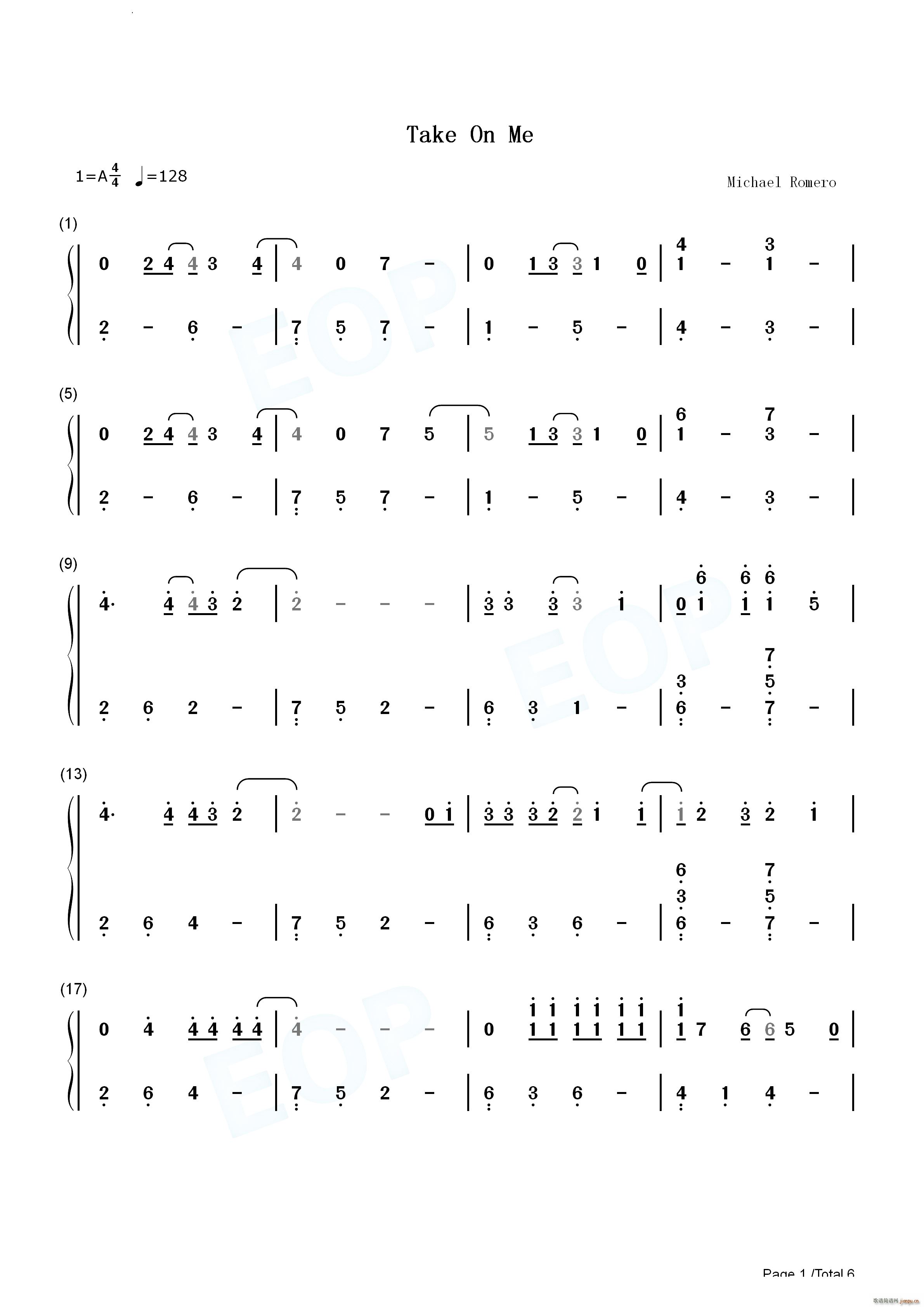 Take On Me带我走简单版_ha8