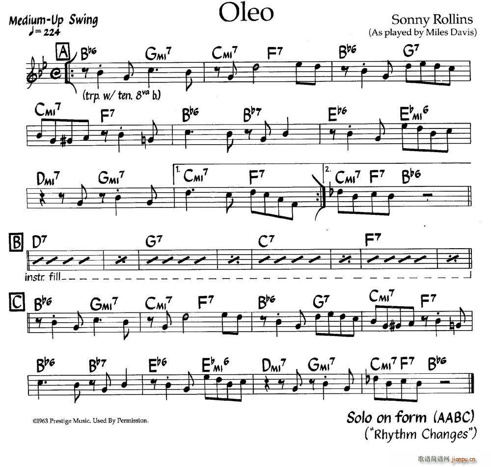 Oleo（爵士钢琴曲）1