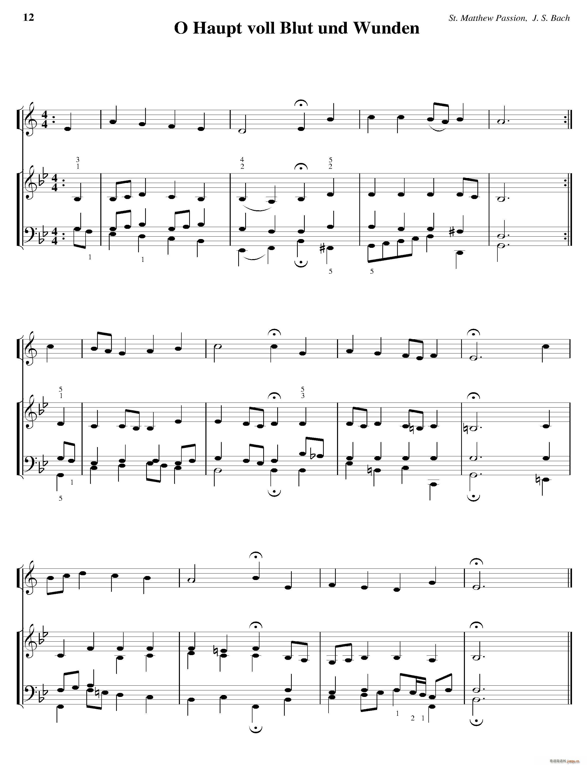 O Haupt voll Blut und Wunden(小号 钢琴伴奏)1