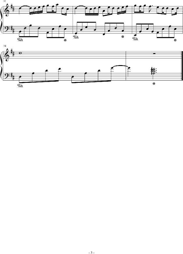 The last melody for you（修改版）-钢琴谱(钢琴曲)-王小特3