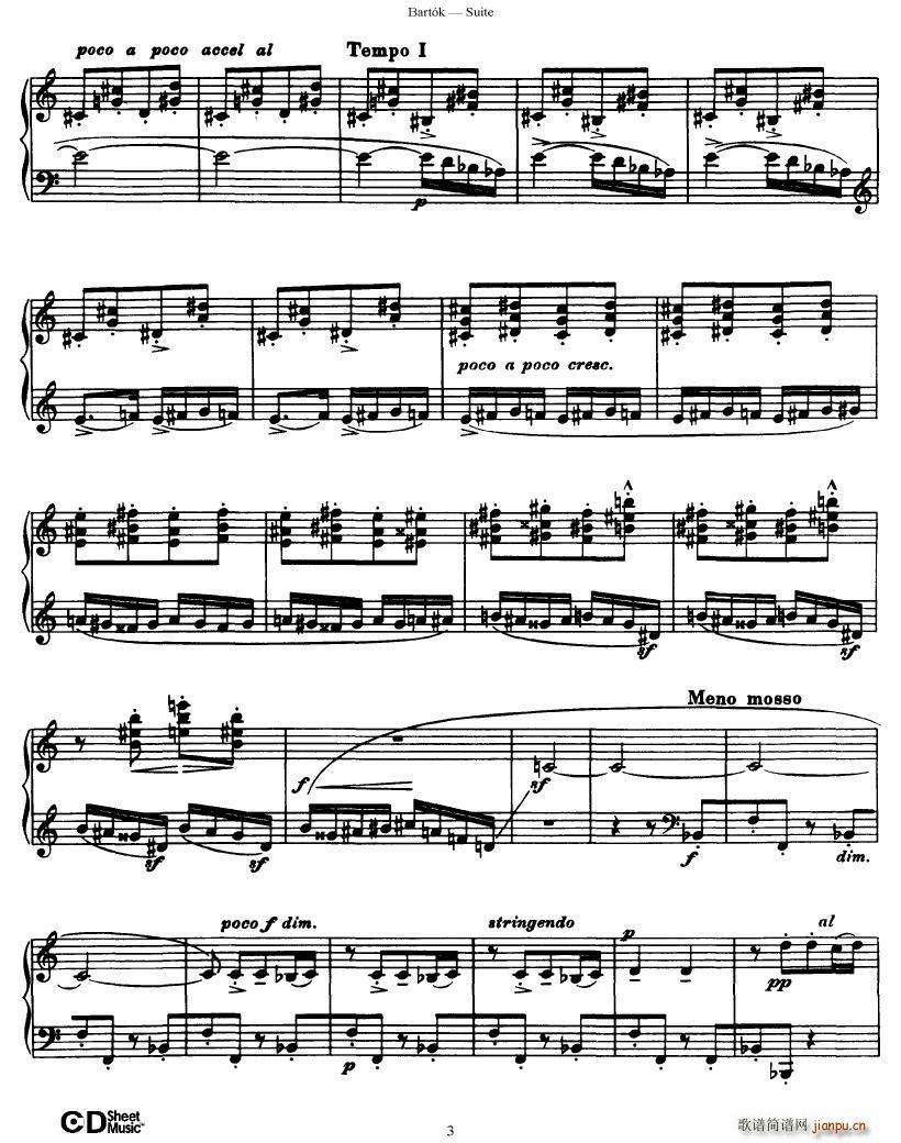 Bartok SZ 62 Suite for Piano op 143