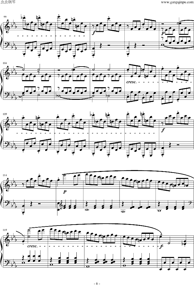 悲怆奏鸣曲第一乐章-钢琴谱(钢琴曲)-贝多芬-beethoven6