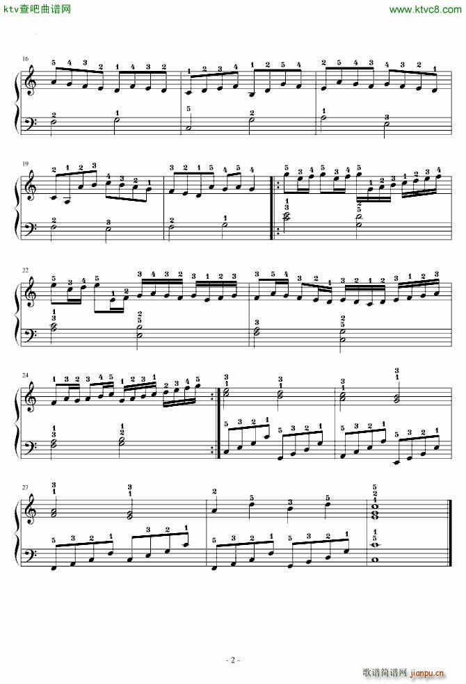 C调卡农全指法最简版_帕赫贝尔 Pachelbel2