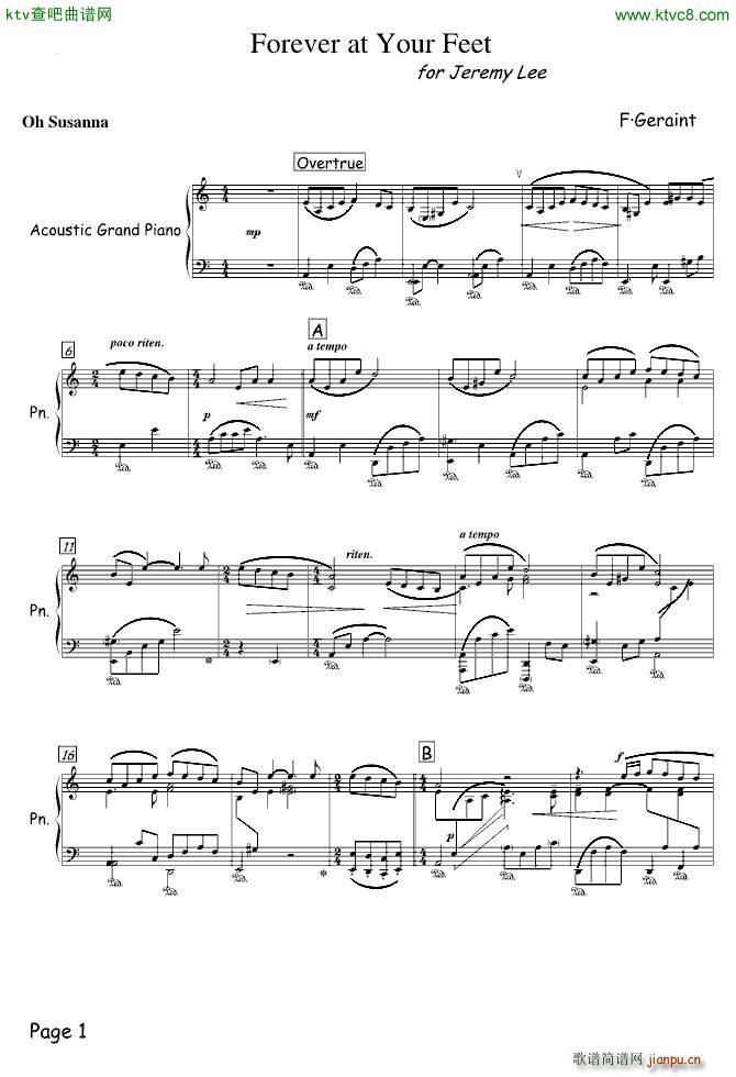 Forever at Your Feet 钢琴版_Oh Susanna1