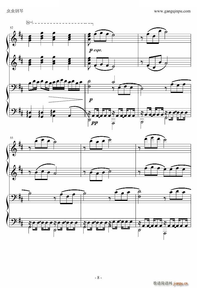 卡农（四手联弹）_帕赫贝尔 Pachelbel8