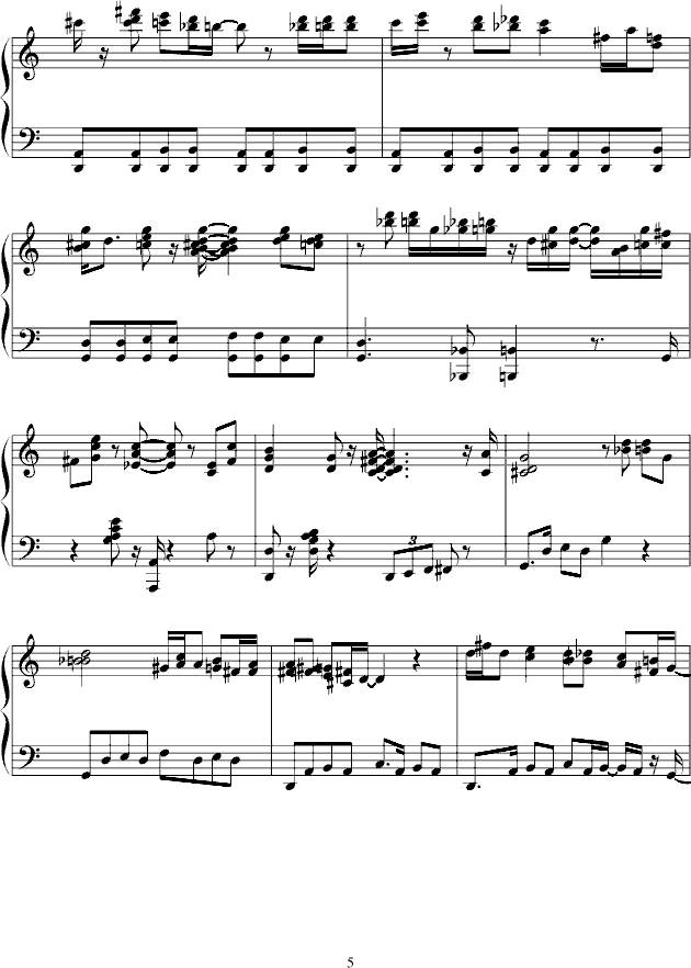生日快乐 爵士版-钢琴谱(钢琴曲)-世界名曲5