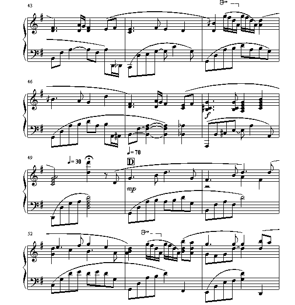 月亮代表我的心-钢琴谱(钢琴曲)-邓丽君4