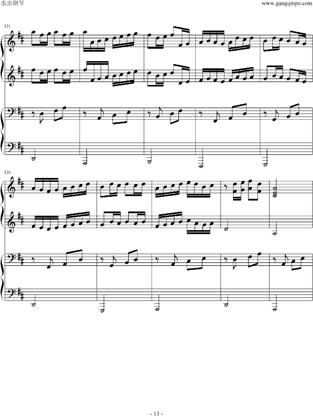 卡农四手联弹-Charm改编版-钢琴谱(钢琴曲)-帕赫贝尔-Pachelbel13