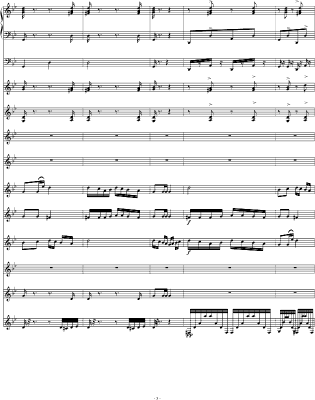 青春舞曲（学校常用的器乐合奏版）-钢琴谱(钢琴曲)-儿童歌曲5