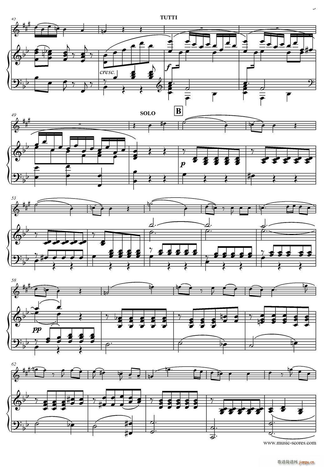Mozart Concerto KV495 No 4-2st（高音萨克斯 钢琴伴奏）3
