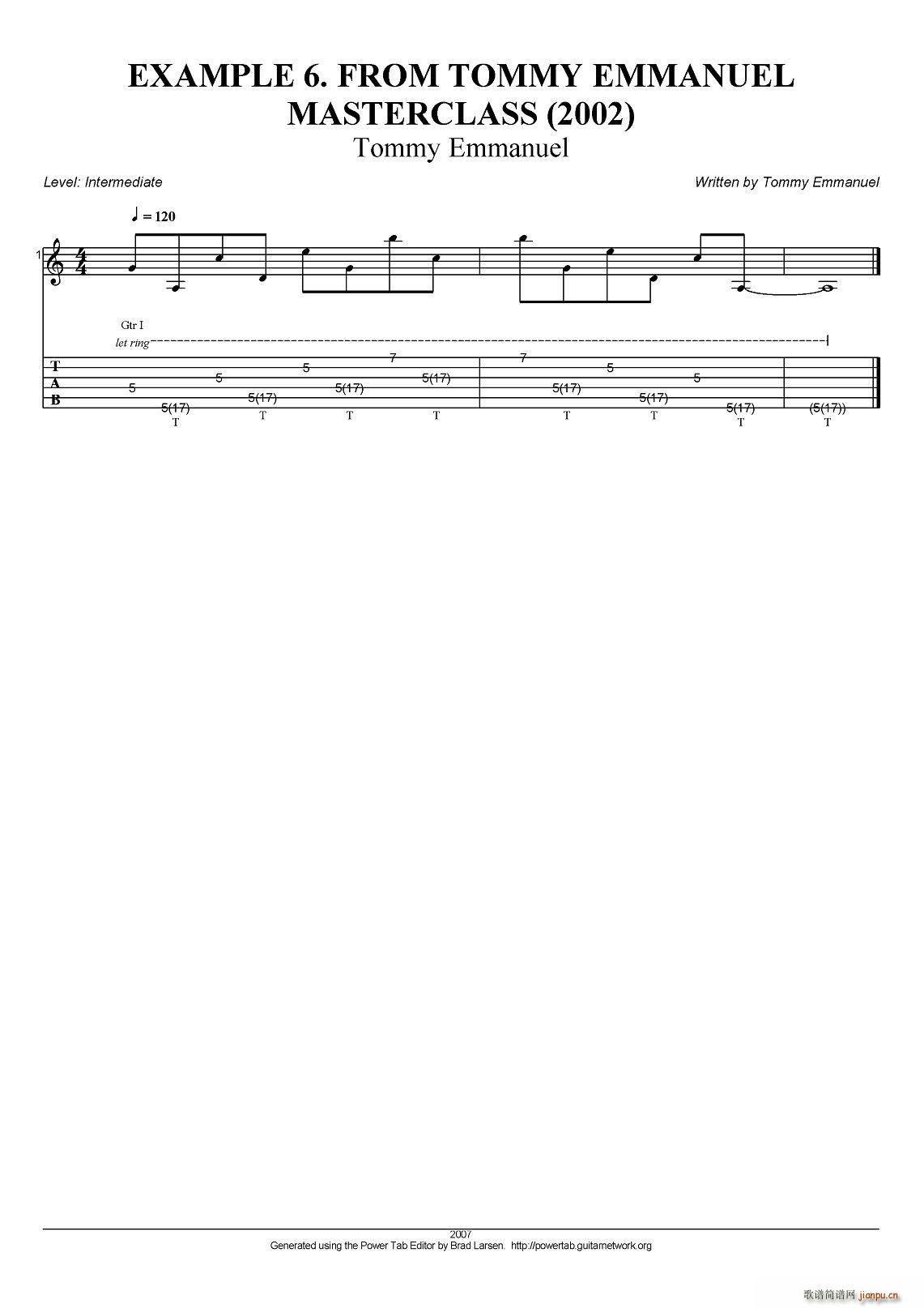 tommy emmanuel masterclass example-6（指弹吉他）1