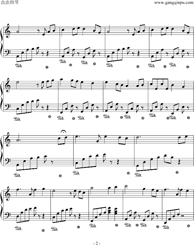 童年简易演奏版--班德瑞钢琴经典作品-钢琴谱(钢琴曲)-蛤蟆爱天鹅082