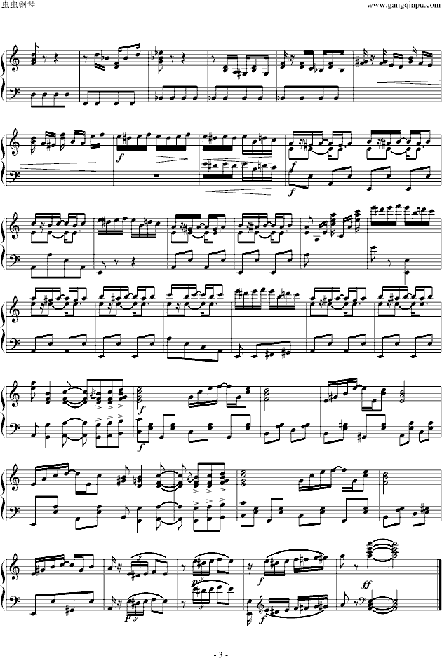 致爱丽丝【爵士版】-钢琴谱(钢琴曲)-贝多芬-beethoven3