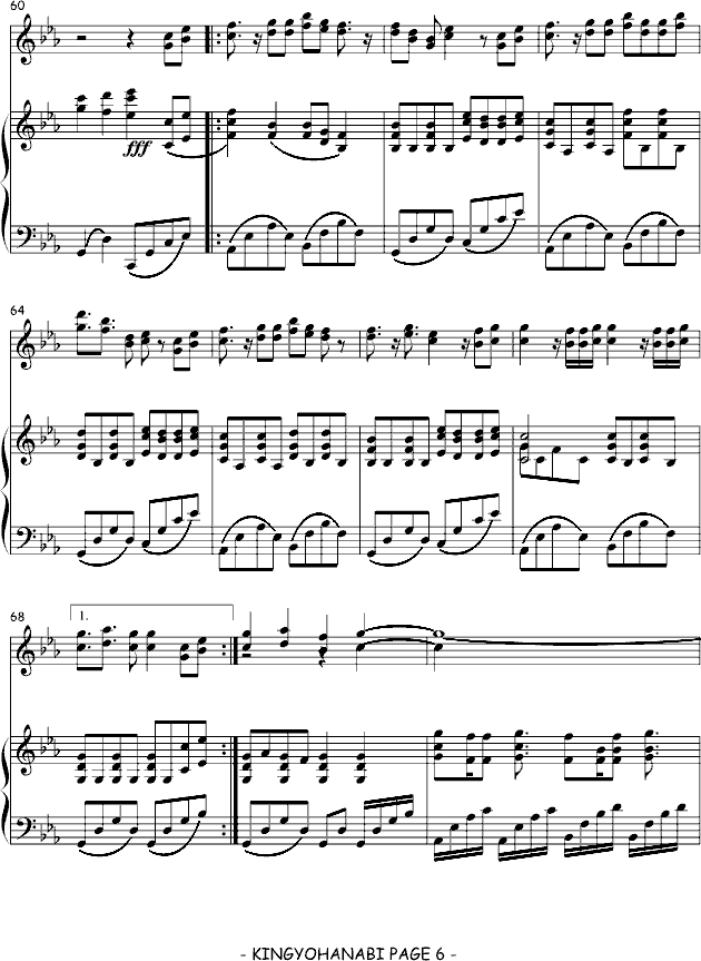 金鱼花火（弹唱版）-钢琴谱(钢琴曲)-大�V爱6
