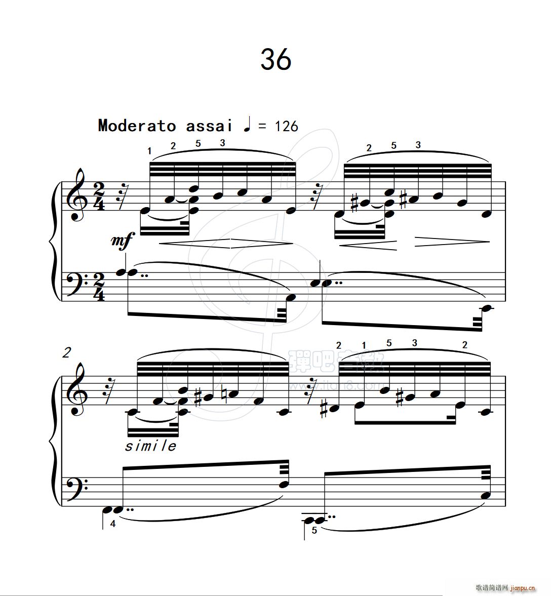 练习曲 36(克拉莫钢琴练习曲60首)1