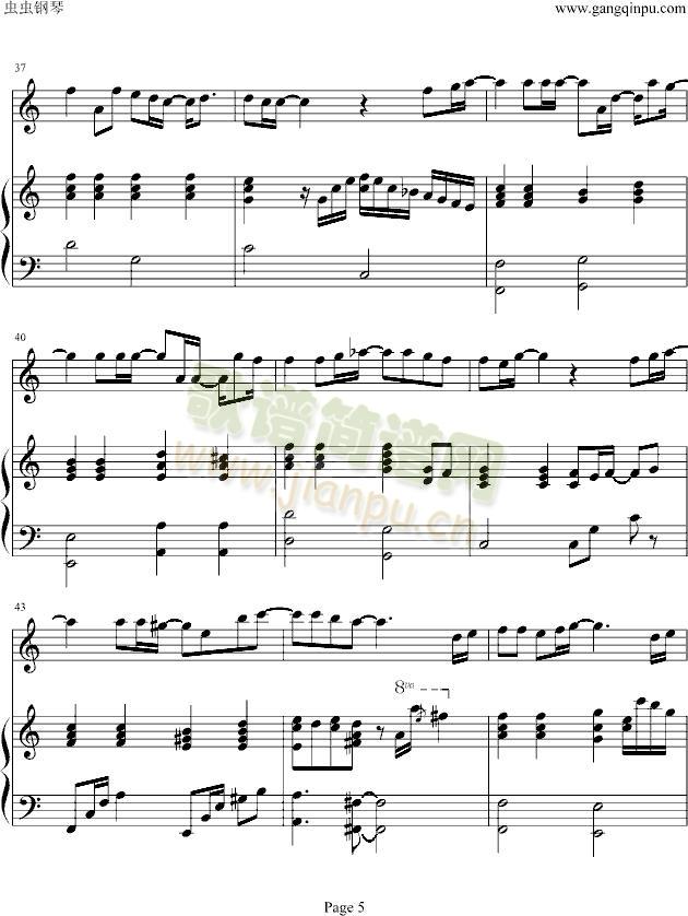 fly away纯钢琴弹唱版5