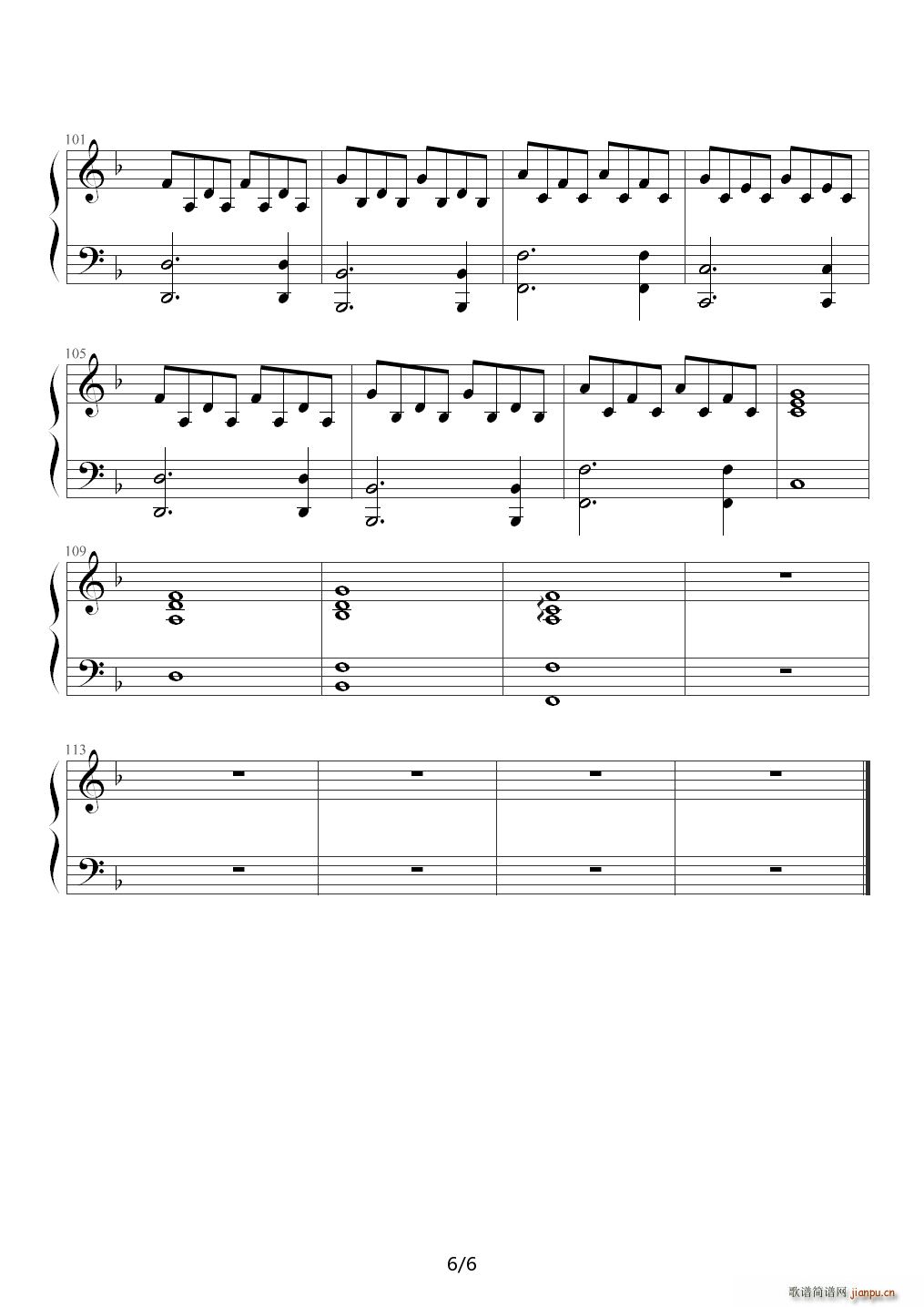 Apologize(伴奏谱 F调6