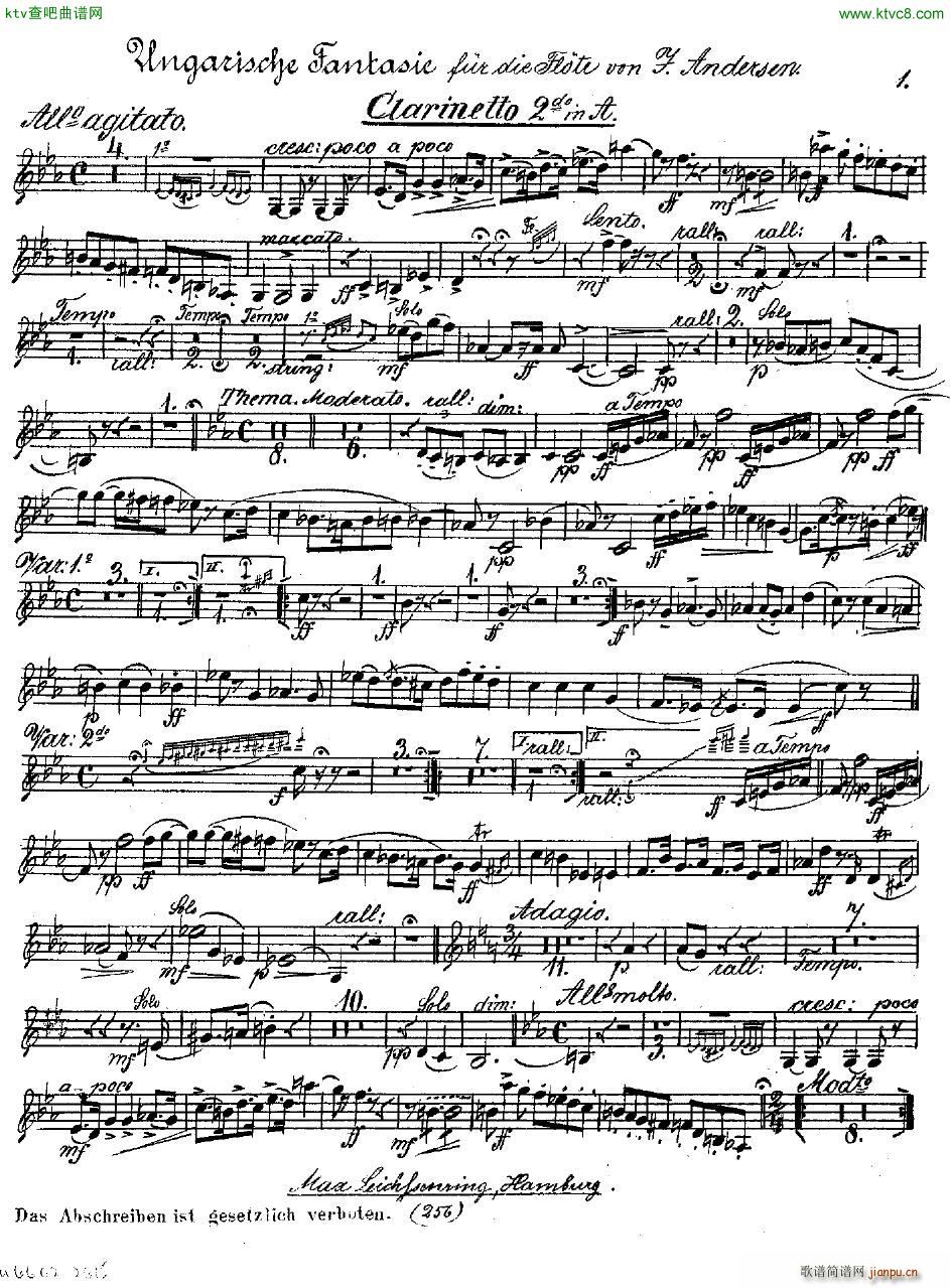 Andersen op 2 Ungarische Fantasie orch parts34