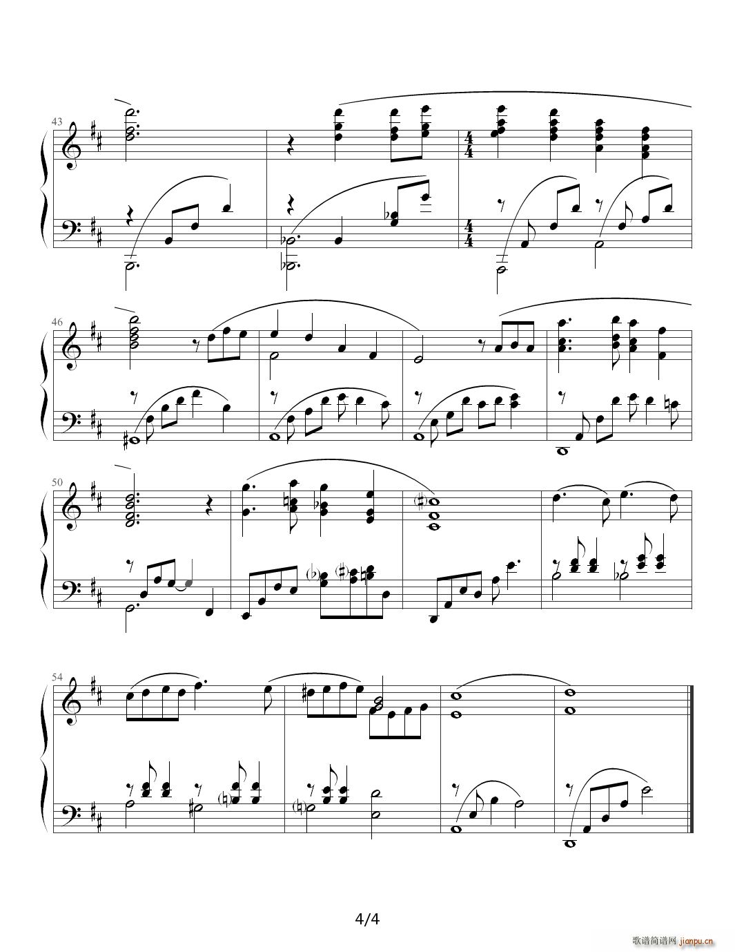 Playing love】原版】 D调4