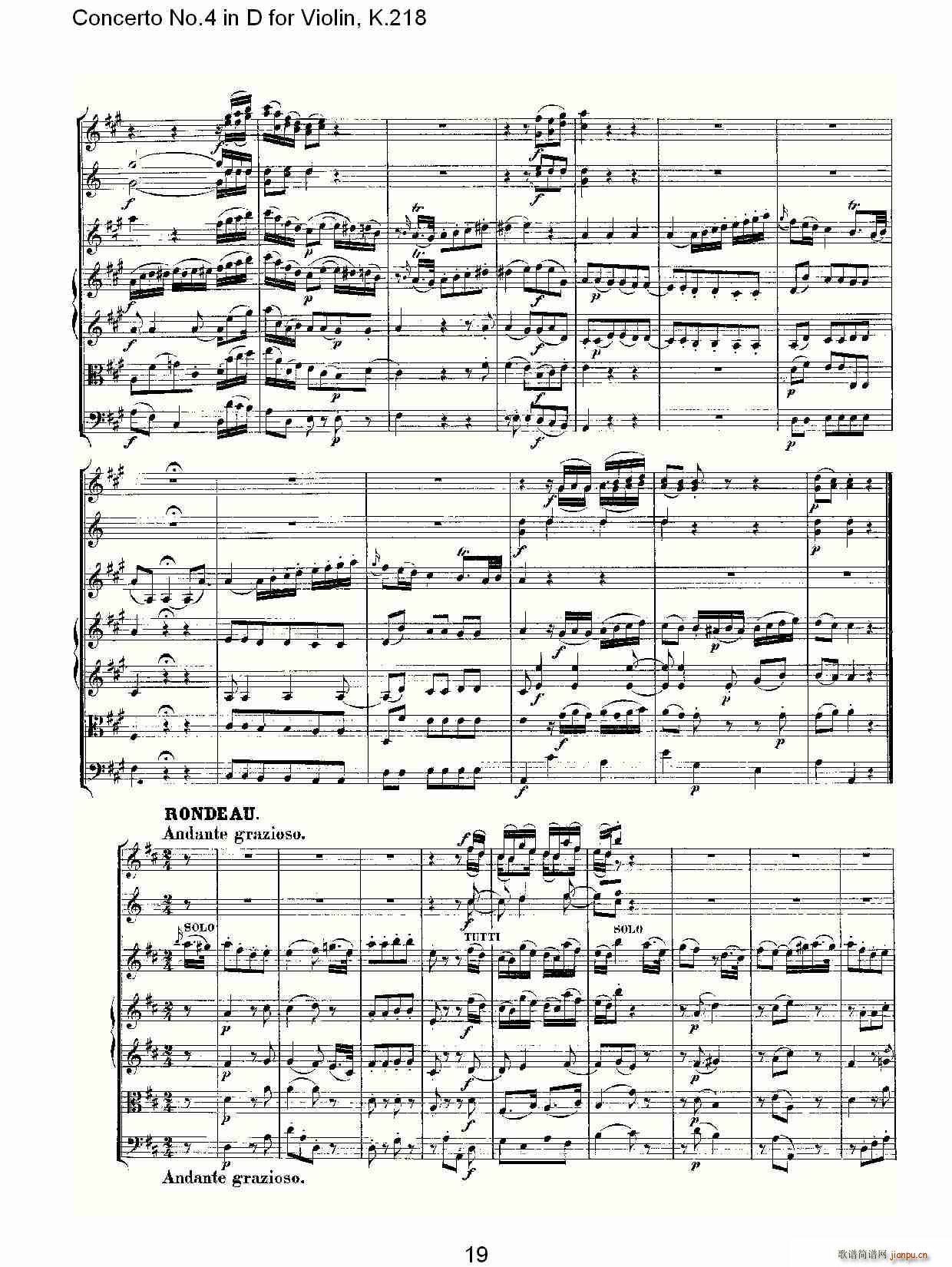 Concerto No.4 in D for Violin, K.218（D调小提琴第四协奏曲，K）19