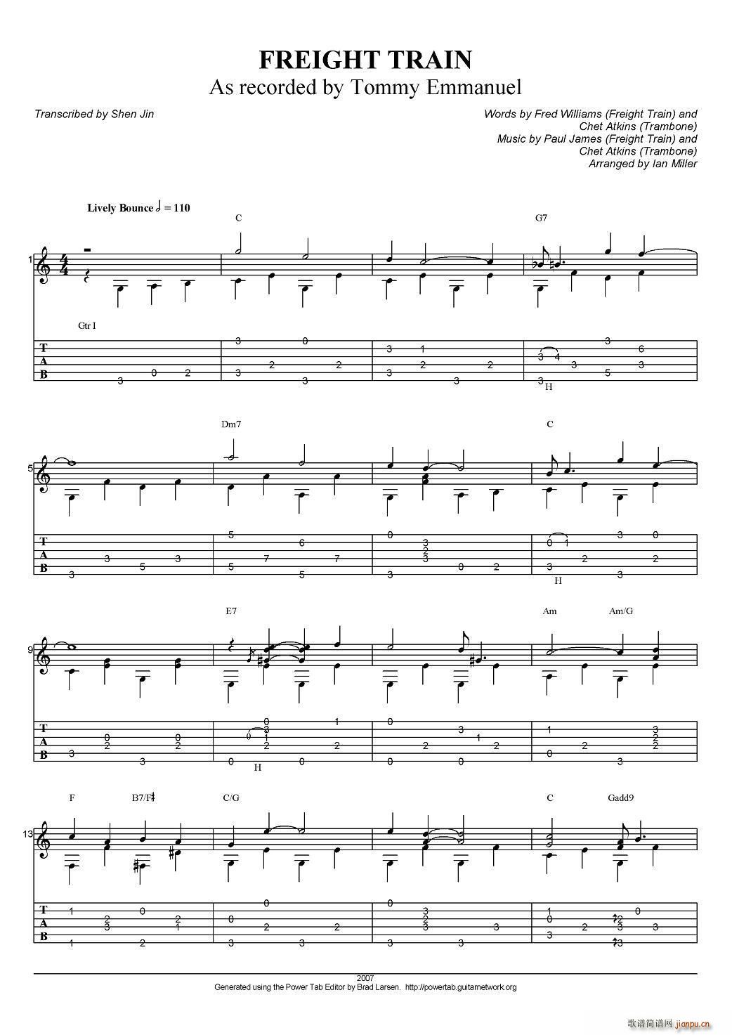 tommy emmanuel freight train（指弹吉他）1