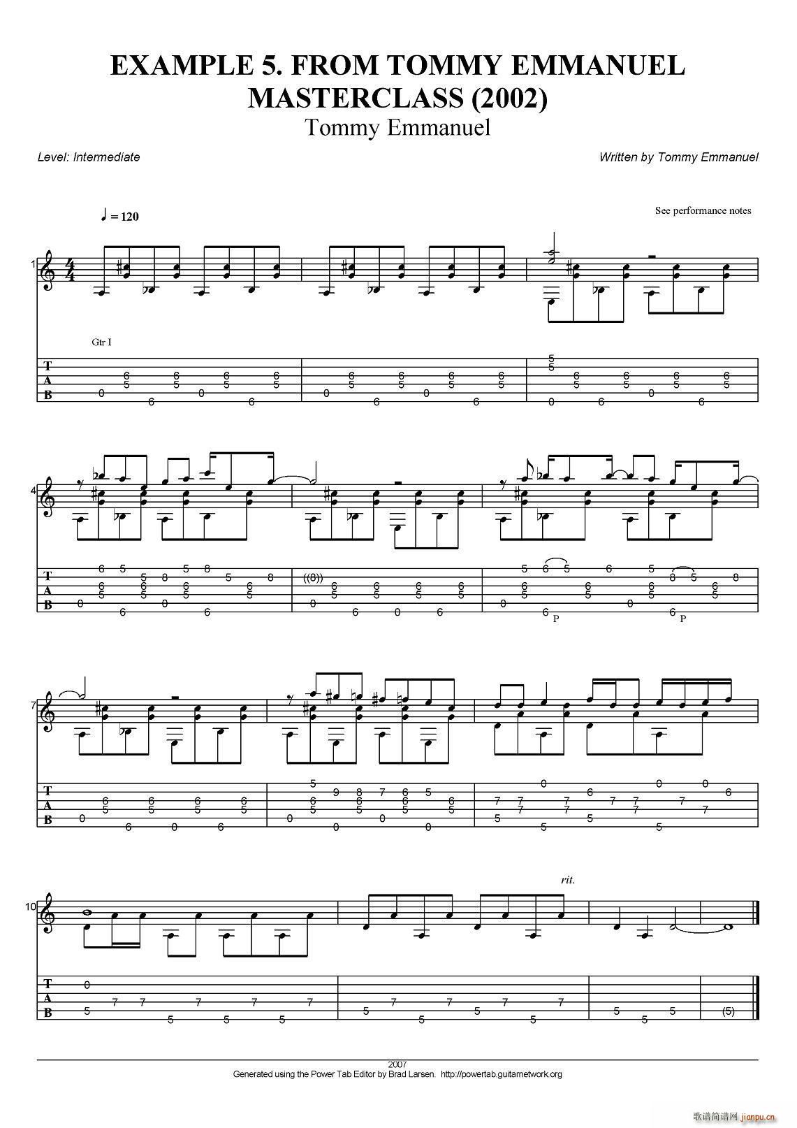 tommy emmanuel masterclass example-5（指弹吉他）1