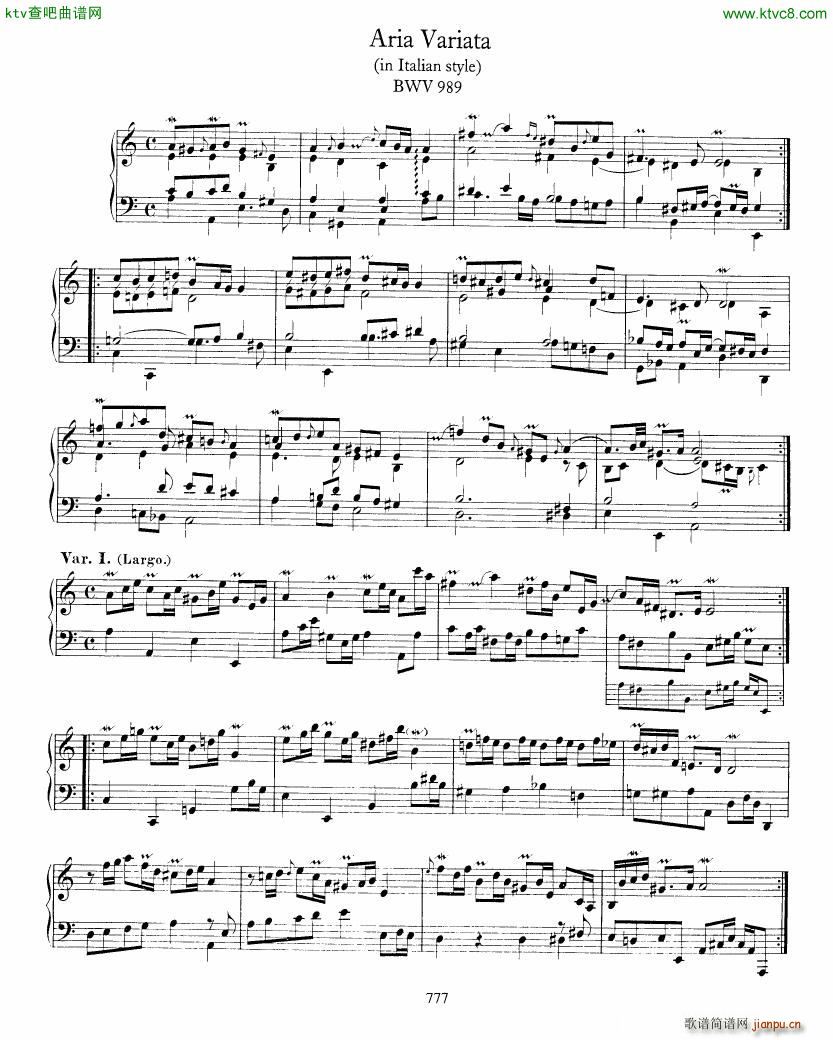 Bach JS BWV 989 Aria Variata1
