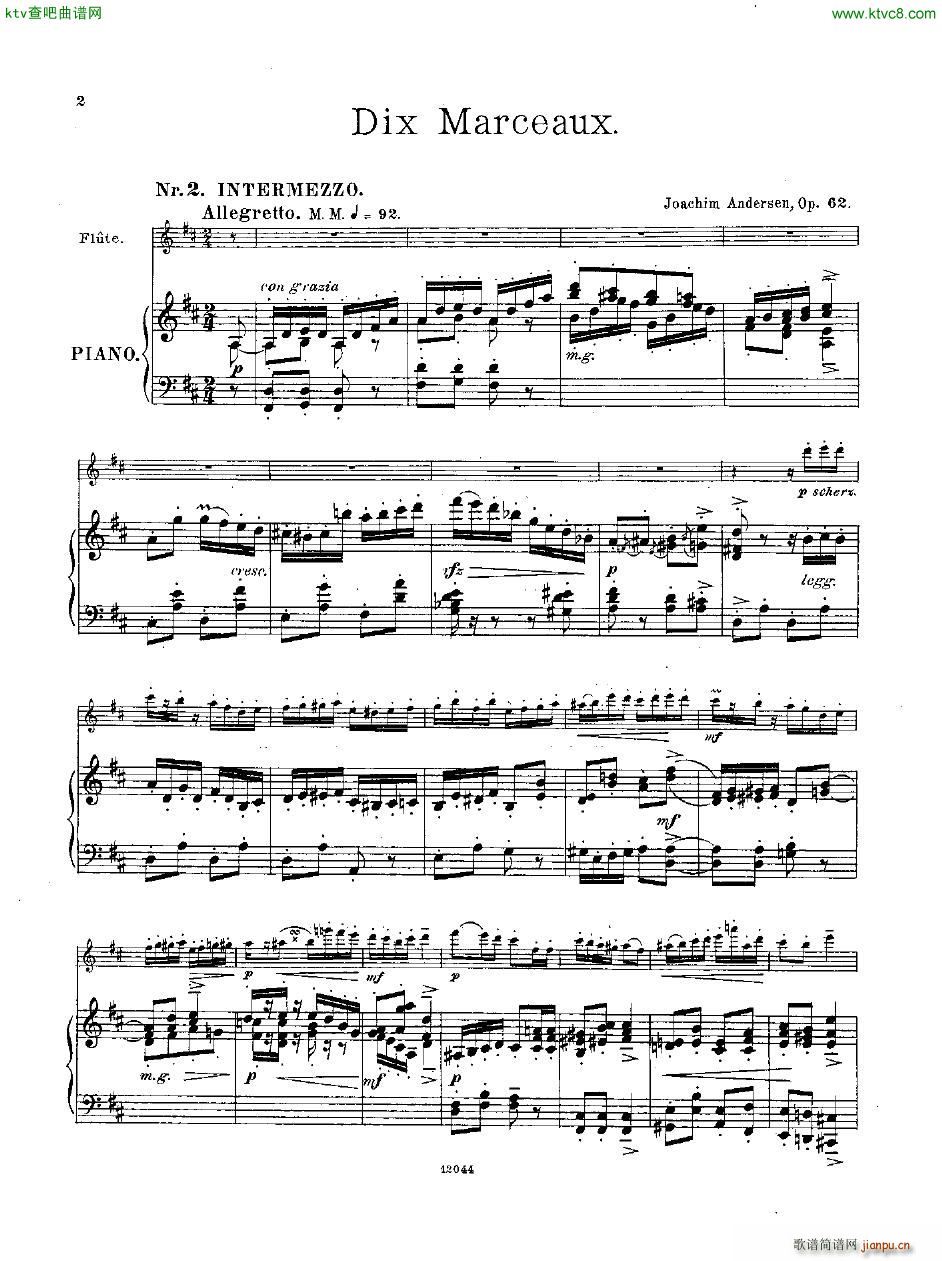 Andersen op 62 Dix Morceaux fl pno6